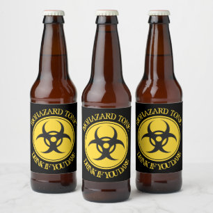Rótulo Para Garrafa De Cerveja Risco biológico Perigo tônico