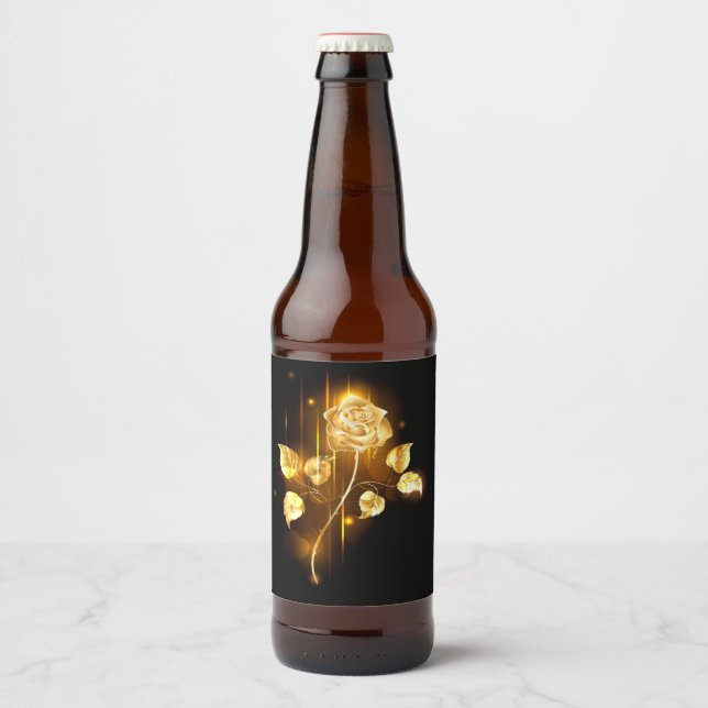 Rótulo Para Garrafa De Cerveja rosa do ouro ( rosa dourado ) (Frente)