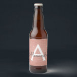 Rótulo Para Garrafa De Cerveja Rosa Rosa Rosa Rosa Dourada, Brilhante e Monograma<br><div class="desc">Rosa rosa rosa rosa Dourada Brilhante e Rótulo Elegante de Cerveja Esmagadora para uma Festa de aniversário,  Chá de panela,  Festa de solteira ou Recepção de casamento. Esses Rótulos personalizados e personalizados podem ser personalizados para incluir seu nome inicial e próprio.</div>