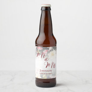 Rótulo Para Garrafa De Cerveja Rosas Amarelas Cor-de-Água Rosa,borradas,desfocada