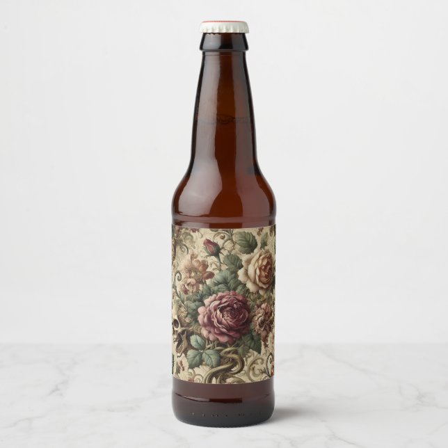 Rótulo Para Garrafa De Cerveja Rosewood Crematory - Gótica Floral (Frente)