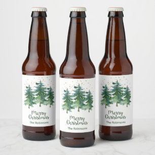 Rótulo Para Garrafa De Cerveja Rótulo da garrafa de cerveja de Natal Feliz