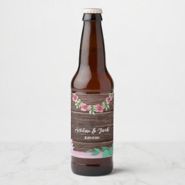 Rótulo Para Garrafa De Cerveja Rótulo da garrafa de vinho Floral de madeira russa