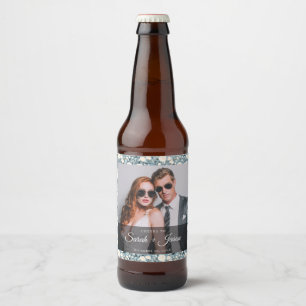 Rótulo Para Garrafa De Cerveja Rótulo de Cerveja de Casamento Russo de Rosa Elega
