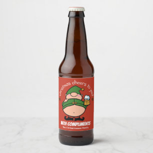 Rótulo Para Garrafa De Cerveja Rótulo de Cerveja de Natal Vermelha para Elves Mal