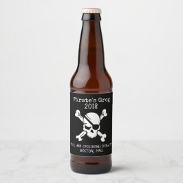 Rótulo Para Garrafa De Cerveja Rótulo de Cerveja Personalizada do Caveira Pirata 