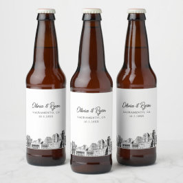 Rótulo Para Garrafa De Cerveja Rótulo de Cerveja Personalizado de Pontos Turístic