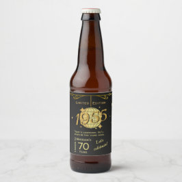 Rótulo Para Garrafa De Cerveja Rótulo de cerveja preta para festa de 70 anos de i