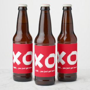 Rótulo Para Garrafa De Cerveja Rótulo de Cerveja Vermelha e Branca de Beijo