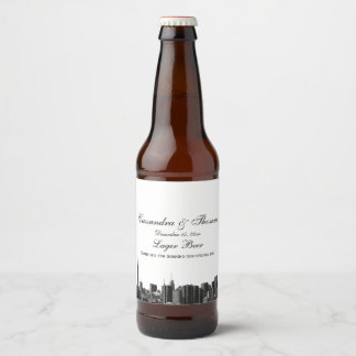 Rótulo Para Garrafa De Cerveja Rótulo de Frasco de Cerveja BW Emitido por Skyline