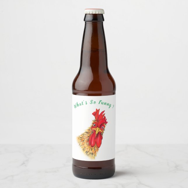 Rótulo Para Garrafa De Cerveja Rótulo de Frasco de Cerveja Engraçado com Galo Sur (Frente)
