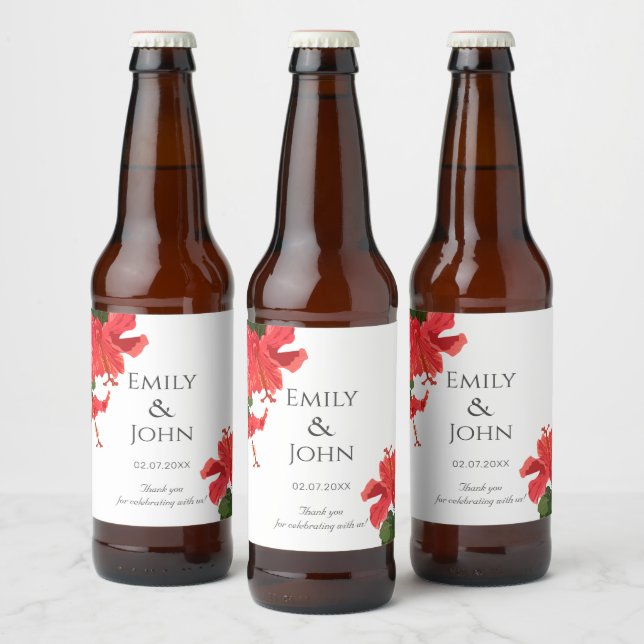 Rótulo Para Garrafa De Cerveja Rótulo de Garrafa de Cerveja Flor de Hibisco (Garrafas)