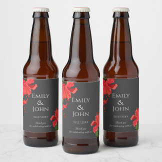 Rótulo Para Garrafa De Cerveja Rótulo de Garrafa de Cerveja Flor de Hibisco