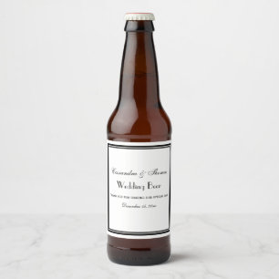 Rótulo Para Garrafa De Cerveja Rótulo de Garrafa de Cerveja H Preto Elegante