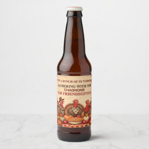 Rótulo Para Garrafa De Cerveja Rótulo de Garrafa de Cerveja Vintage Friendsgiving