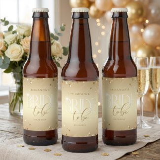 Rótulo Para Garrafa De Cerveja Rótulo de Vinho para Chá de Noiva com Brilho Doura