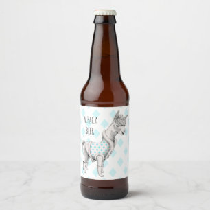 Rótulo Para Garrafa De Cerveja Rótulo Do Frasco De Cerveja Alpaca (4" x 3,5")