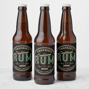 Rótulo Para Garrafa De Cerveja Rótulo Personalizado de Garrafa de Rum Caribenho p