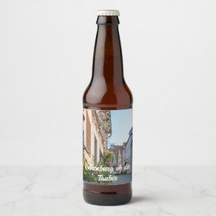 Rótulo Para Garrafa De Cerveja Rua colorida em Rothenburg ob der Tauber