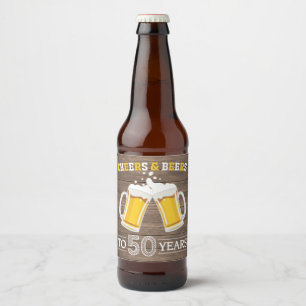 Rótulo Para Garrafa De Cerveja Rústicos Saúde e Cervejas a 50 anos