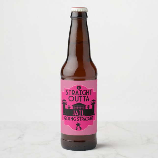 Rótulo Para Garrafa De Cerveja Saia Da Prisão Presente De Libertação (Frente)