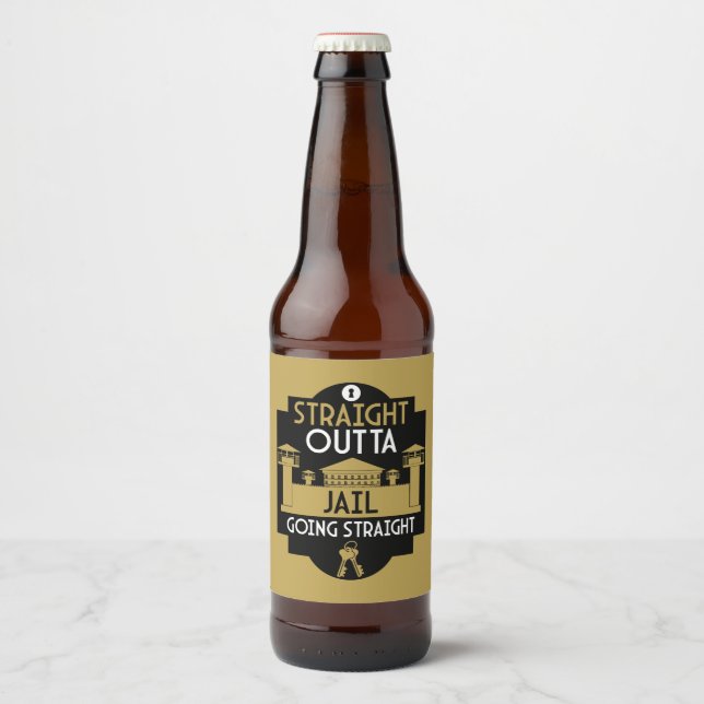 Rótulo Para Garrafa De Cerveja Saia Da Prisão Presente De Libertação (Frente)