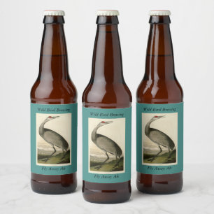 Rótulo Para Garrafa De Cerveja Sandhill Crane das Aves da América de Audubon