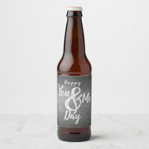 Rótulo Para Garrafa De Cerveja Saudações de aniversário em visual de quadro negro