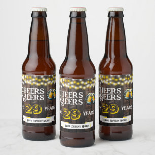 Rótulo Para Garrafa De Cerveja Saudações e Cervejas para os 29 Anos de Aniversári