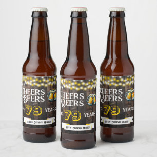 Rótulo Para Garrafa De Cerveja Saudações e Cervejas para os 79 Anos de Aniversári