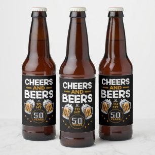 Rótulo Para Garrafa De Cerveja Saudações e Cervejas pelos Meus 50 Anos