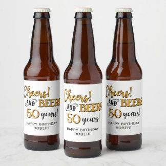 Rótulo Para Garrafa De Cerveja Saúde às cervejas 50º aniversário
