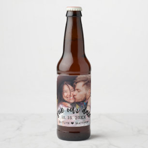 Rótulo Para Garrafa De Cerveja Script Moderno de Fotografia de Casamento para Sal