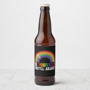 Rótulo Para Garrafa De Cerveja Seja Você Mesmo Eles Se Adaptarão LGBTQ Arco-Íris