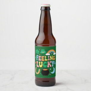 Rótulo Para Garrafa De Cerveja Sentir Dia de São Patrício Sortudo Charme irlandês