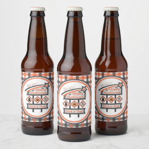 Rótulo Para Garrafa De Cerveja Símbolo de Dia das Bruxas da Vintagem Retroativa -