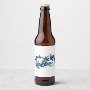 Rótulo Para Garrafa De Cerveja Símbolo infinito de borboletas azuis Morpho
