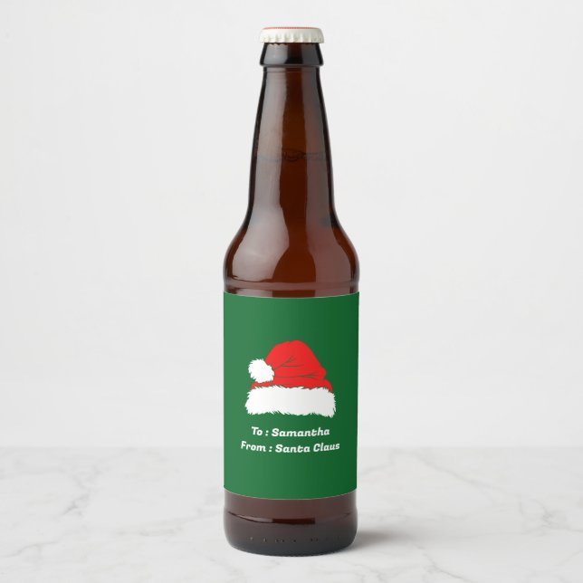 Rótulo Para Garrafa De Cerveja Simples Feliz Natal (Frente)