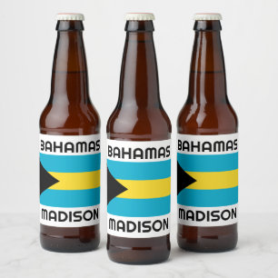 Rótulo Para Garrafa De Cerveja Sinalizador Bahamas de Nome Personalizado
