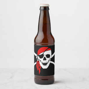 Rótulo Para Garrafa De Cerveja Sinalizador de Caveira de Pirata