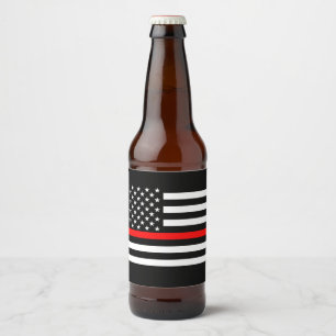 Rótulo Para Garrafa De Cerveja Sinalizador dos EUA Thin Red Line Simbólica Memori