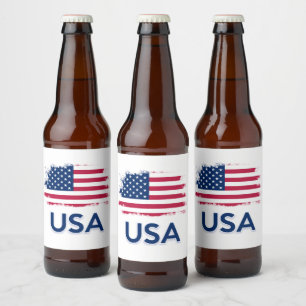 Rótulo Para Garrafa De Cerveja Sinalizador EUA