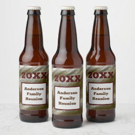 Rótulo Para Garrafa De Cerveja Sindicato da Família Dourada Greve Silve Abstrato 