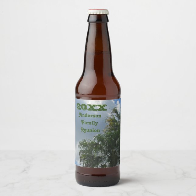 Rótulo Para Garrafa De Cerveja Sindicato da Família Tropical Palm Trees Férias de (Frente)