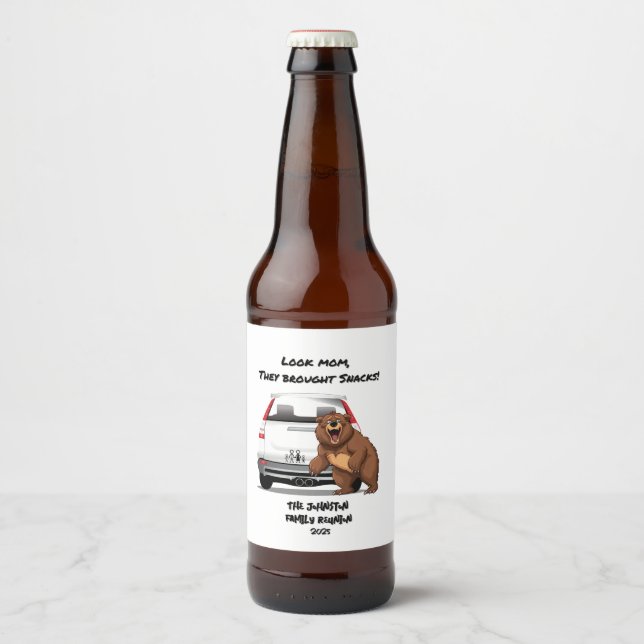 Rótulo Para Garrafa De Cerveja Sindicato Personalizado Engraçado do Urso de Acamp (Frente)