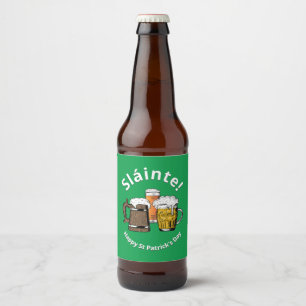 Rótulo Para Garrafa De Cerveja Sláinte! Bebidas de Cartoons de DIA DE SÃO PATR
