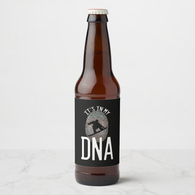 Rótulo Para Garrafa De Cerveja Snowboard Está No Meu DNA (Frente)