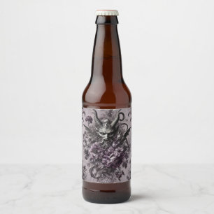 Rótulo Para Garrafa De Cerveja Soberano dos Mortos - Floral Gótico