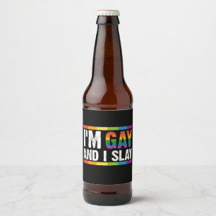 Rótulo Para Garrafa De Cerveja Sou Gay e Eu Mato Orgulho Gay LGBTQ