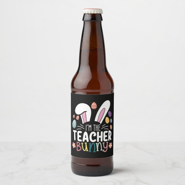Rótulo Para Garrafa De Cerveja Sou o professor Coelhinho de Páscoas (Frente)